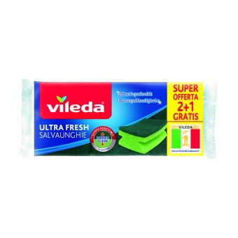 VILEDA ULTRA FRESH SPUGNA ABRASIVA SALVAUNGHIE 2+1 PZ, SCOPE / PANNI E ACCESSORI PAVIMENTI, S168796, 100038