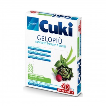 CUKI GELOPIÙ MAXI SCORTA SACCHETTI FREEZER CONFEZIONE SCORTA - FORMATO MEDIO - 40 SACCHETTI - LT 2.5 - CM 23X32 , SACCHETTI / VASCHETTE ALIMENTARI, S091738, 100210