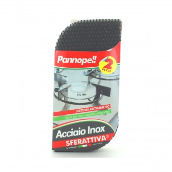 PANNOPEL SPUGNA SFERATTIVA 2 PZ.INOX -NON GRAFFIA-, SPUGNE PIATTI E CUCINA/PANNI SPUGNA, S118884, 100356