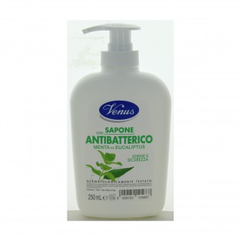 VENUS SAPONE LIQUIDO MANI MENTA ED EUCALIPTUS ANTIBATTERICO 250 ML, SAPONI, S072382, 100367