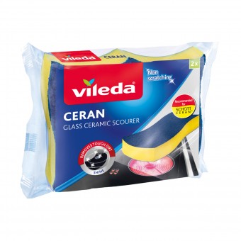 VILEDA CERAN SPUGNA GLASS CERAMIC SCOURER 2 PEZZI, PANNI VETRO / MULTIUSO, S140238, 100521