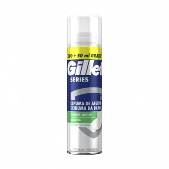 GILLETTE SERIES SCHIUMA DA BARBA LENITIVO PELLE SENSIBILE 200+50 ML , SCHIUME BARBA / PREBARBA, S039073, 100562