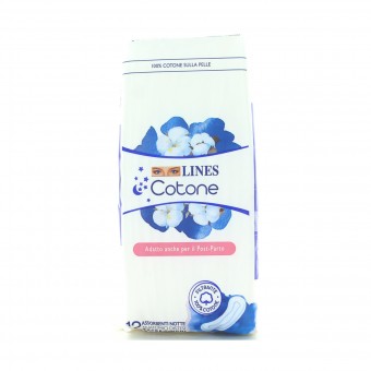 LINES COTONE NOTTE ANATOMICO DISTESO EXTRALUNGO 12 PZ ASSORBENTI, ASSORBENTI ESTERNI, S151622, 100894