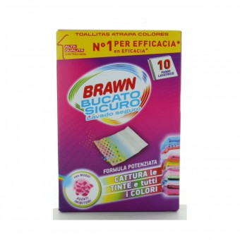 BRAWN BUCATO SICURO 10 PANNI CATTURA LE TINTE E TUTTI I COLORI, TRATTAMENTO BUCATO, S119475, 101163