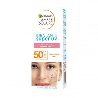 AMBRE SOLAIRE SUPER UV IDRATANTE CREMA VISO CON GLICERINA IP50+ 50 ML, SOLARI, S162762, 101267