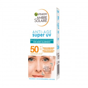 AMBRE SOLAIRE SUPER UV ANTI-AGE CREMA VISO CON ACIDO IALURONICO IP50 50 ML, SOLARI, S162761, 101274