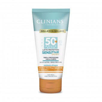 CLINIANS SOLARE LATTE PROTETTIVO SENSITIVE CARE TRIPLA AZIONE RESISTENTE ALL'ACQUA SPF 50+ 150 ML, SOLARI, S169218, 101333