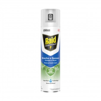 RAID INSETTICIDA ESSENTIALS MOSCHE & ZANZARE SPRAY 400 ML, INSETTICIDI VOLANTI, S169493, 101513