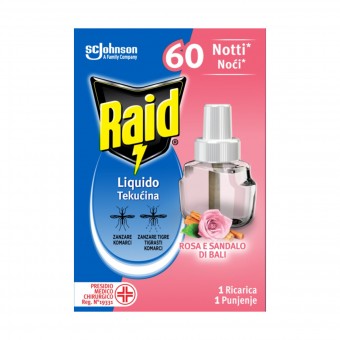RAID RICARICA LIQUIDA 60 NOTTI ROSA e SANDALO DI BALI, INSETTICIDI VOLANTI, S169497, 101534