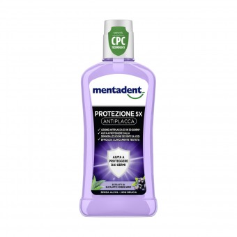 MENTADENT COLLUTORIO PROTEZIONE 5X ANTIPLACCA 400 ML, COLLUTORI, S169544, 101669