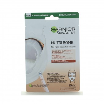 GARNIER SKIN ACTIVE MASCHERA IN TESSUTO NUTRI BOMB LATTE DI COCCO 15 minuti, CURA VISO DONNA, S163190, 101859