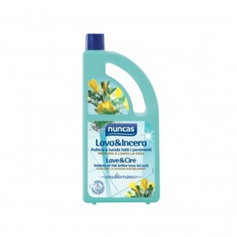 NUNCAS DETERGENTE PAVIMENTI LAVA&INCERA PROFUMATO MEDITERRANEO 1 LT, CERA PAVIMENTI E DECERANTI, S012730, 10194
