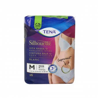 TENA SILHOUETTE BLANC VITA BASSA MUTANDINA ASSORBENTE 6 PEZZI TAGLIA M , INCONTINENZA ADULTI, S134425, 101949