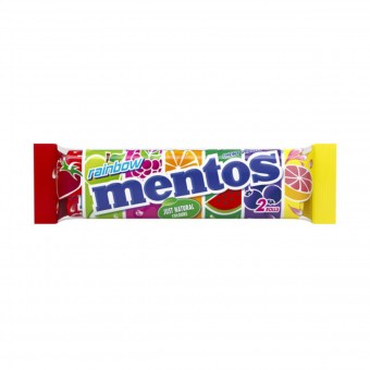 MENTOS RAINBOW 2 ROLL CONFETTI NATURAL COLOURS AL GUSTO FRUTTA ASSORTITA, CARAMELLE, S169748, 102085