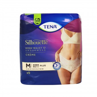 TENA SILHOUETTE CREME VITA ALTA MUTANDINA ASSORBENTE 9 PEZZI TAGLIA M , INCONTINENZA ADULTI, S142319, 102350