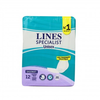 LINES SPECIALIST SAGOMATO SUPER/MAXI 12 PEZZI - DISPOSITIVO MEDICO CE CLASSE 1, INCONTINENZA ADULTI, S130477, 102465