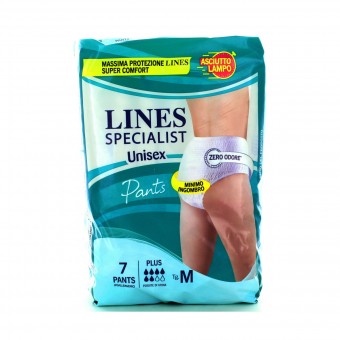 LINES SPECIALIST PANTS PLUS 7 PZ TAGLIA M - DISPOSITIVO MEDICO CE CLASSE 1, INCONTINENZA ADULTI, S157179, 102591