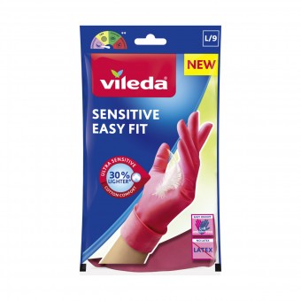 VILEDA GUANTI SENSITIVE EASY FIT MISURA LARGE L/9, GUANTI, S169932, 102664