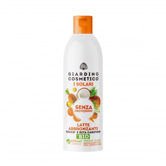 GIARDINO COSMETICO I SOLARI LATTE ABBRONZANTE SENZA PROTEZIONE COCCO E BETA CAROTENE BIO 250 ML , SOLARI, S169910, 102670