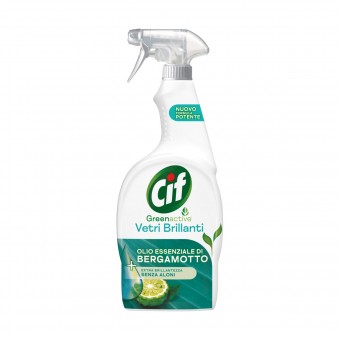 CIF SPRAY GREEN ACTIVE VETRI BRILLANTI OLIO ESSENZIALE DI BERGAMOTTO 650 ML, PULIZIA VETRI, S169993, 102761