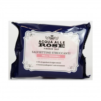 ACQUA ALLE ROSE SENSITIVE 20 SALVIETTE STRUCCANTI VISO PELLI SENSIBILI, PULIZIA VISO DONNA, S142047, 102841