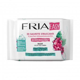 FRIA EASY 20 SALVIETTE STRUCCANTI IDRATANTI TUTTI I TIPI DI PELLE , PULIZIA VISO DONNA, S111261, 102852