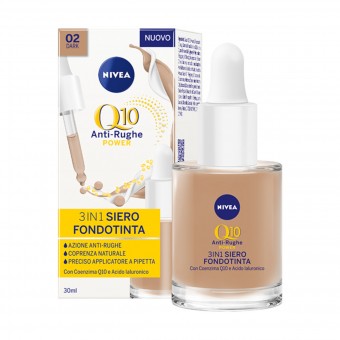 NIVEA Q10 3in1 SIERO FONDOTINTA ANTI-RUGHE POWER 02 DARK , VISO, S170150, 103085