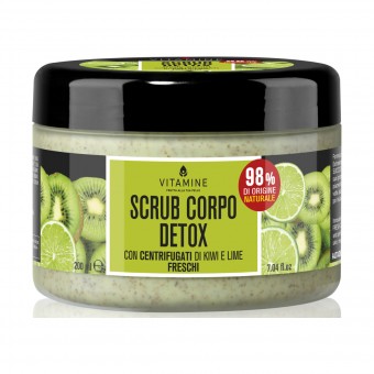 VITAMINE SCRUB CORPO DETOX CON CENTRIFUGATI DI KIWI e LIME FRESCHI VASO 200 ML, TRATTAMENTO CORPO, S170202, 103243