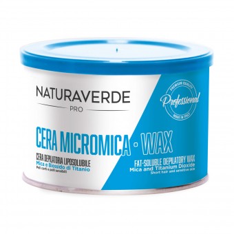 NATURAVERDE PROFESSIONAL CERA DEPILATORIA LIPOSOLUBILE MICROMICA MICA e BIOSSIDO DI TITAMIO VASO 400 ML, CERE DEPILATORIE, S170233, 103292