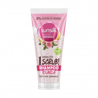 SUNSILK SHAMPOO DETOX SCRUB 1 MINUTE PER CUTE SENSIBILE TUBO 200 ML, SHAMPOO, S170253, 103308