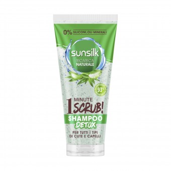 SUNSILK SHAMPOO DETOX SCRUB 1 MINUTE PER TUTTI I TIPI DI CUTE E CAPELLI TUBO 200 ML, SHAMPOO, S170254, 103323