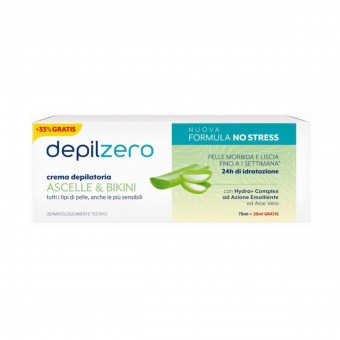 DEPILZERO CREMA DEPILATORIA ASCELLE e BIKINI TUBO 75+25 ML, CREME DEPILATORIE, S170272, 103340
