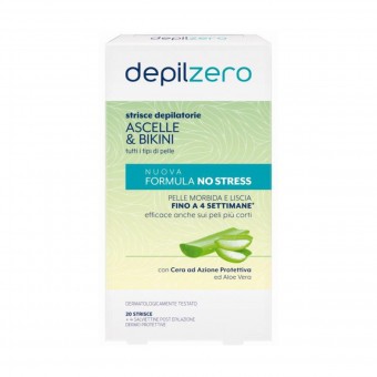 DEPILZERO 20 STRISCE DEPILATORIE ASCELLE & BIKINI + 4 SALVIETTE POST EPILAZIONE , STRISCE DEPILATORIE, S170273, 103361