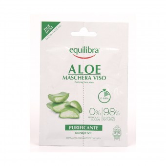 EQUILIBRA ALOE MASCHERA VISO PURIFICANTE BUSTINA 2 DOSI PER 7,5 ML , CURA VISO DONNA, S140217, 103438
