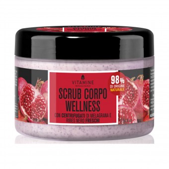 VITAMINE SCRUB CORPO WELLNESS CON CENTRIFUGATI DI MELAGRANA e RIBES NERO FRESCHI VASO 200 ML, TRATTAMENTO CORPO, S170225, 103473
