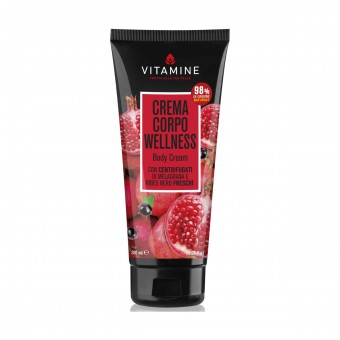 VITAMINE CREMA CORPO WELLNESS CON CENTRIFUGATI DI MELAGRANA e RIBES NERO FRESCHI TUBO 200 ML, TRATTAMENTO CORPO, S170223, 103493
