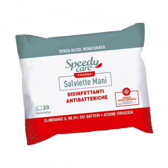 SPEEDY CARE 20 SALVIETTE MANI DISINFETTANTI ANTIBATTERICHE PMC , SALVIETTINE, S170329, 103607