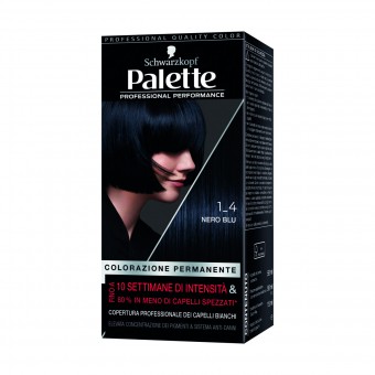 PALETTE COLORAZIONE PROFESSIONALE PERMANENTE 1,4 NERO BLU, COLORANTI, S096310, 103609