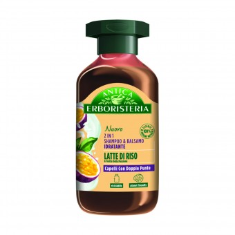 ANTICA ERBORISTERIA SHAMPOO & BALSAMO 2 IN 1 IDRATANTE LATTE DI RISO CAPELLI CON DOPPIE PUNTE 225 ML, SHAMPOO, S170345, 103610