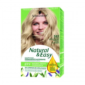 NATURAL & EASY COLORAZIONE PERMANENTE NUTRIENTE 522 BIONDO CHIARO ARGENTO, COLORANTI, S170412, 103636