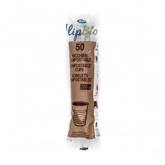 ILIP BIO 50 BICCHIERI TRASPARENTI COMPOSTABILI 200 ML, ACCESSORI TAVOLA USA E GETTA, S170441, 103687