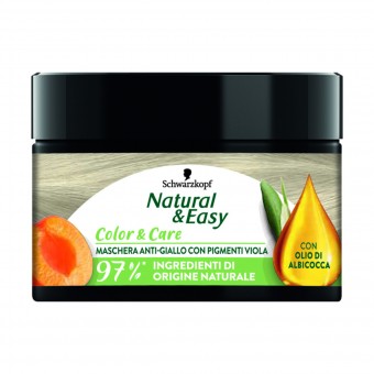 NATURAL & EASY MASCHERA CAPELLI ANTI-GIALLO VASO 150 GRAMMI, COLORANTI, S170424, 103825