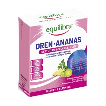EQUILIBRA DREN - ANANAS INESTETISMI DELLA CELLULITE 14 BUSTINE MONODOSE INTEGRATORE ALIMENTARE, INTEGRATORI, S170555, 104082
