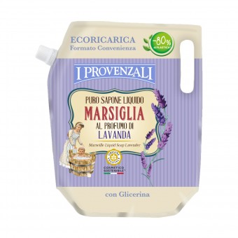 I PROVENZALI PURO SAPONE LIQUIDO MANI MARSIGLIA ECORICARICA PROFUMO LAVANDA BUSTA 750 ML, SAPONI, S170584, 104137