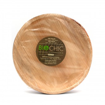 BIOCHIC PIATTO TONDO IN FOGLIA DI PALMA MONOUSO ECOSOSTENIBILE DIAMETRO 25 CM 6 PEZZI, ACCESSORI TAVOLA USA E GETTA, S171034, 104687