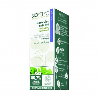 BIOETYC ORGANIC SKINCARE SIERO VISO ANTI ETA' ESTRATTO GINKO BILOBA TUTTI I TIPI DI PELLE 30 ML, CURA VISO DONNA, S171113, 104803