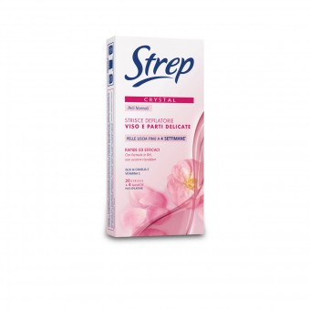 STREP 20 STRISCE DEPILATORIE VISO E PARTI DELICATE CRISTAL, STRISCE DEPILATORIE, S024211, 105097