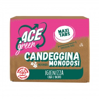 ACE CANDEGGINA GREEN PROFUMATA MONODOSI IGIENIZZA CASA E BUCATO MAXI TABS 14 PZ , BUCATO LAVATRICE, S171868, 106403