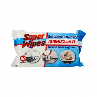 SUPER WIPES SALVIETTE MULTIUSO DETERGENTI E IGIENIZZANTI 80 PZ, SALVIETTE, S169202, 106838