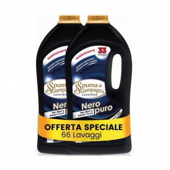 SPUMA DI SCIAMPAGNE NERO PURO IGIENIZZANTE 33 LAVAGGI x 2 PEZZI, AMMORBIDENTI, S171940, 107390